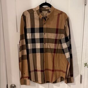 Burberry Men’s Button Down Shirt Iconic Check Plaid